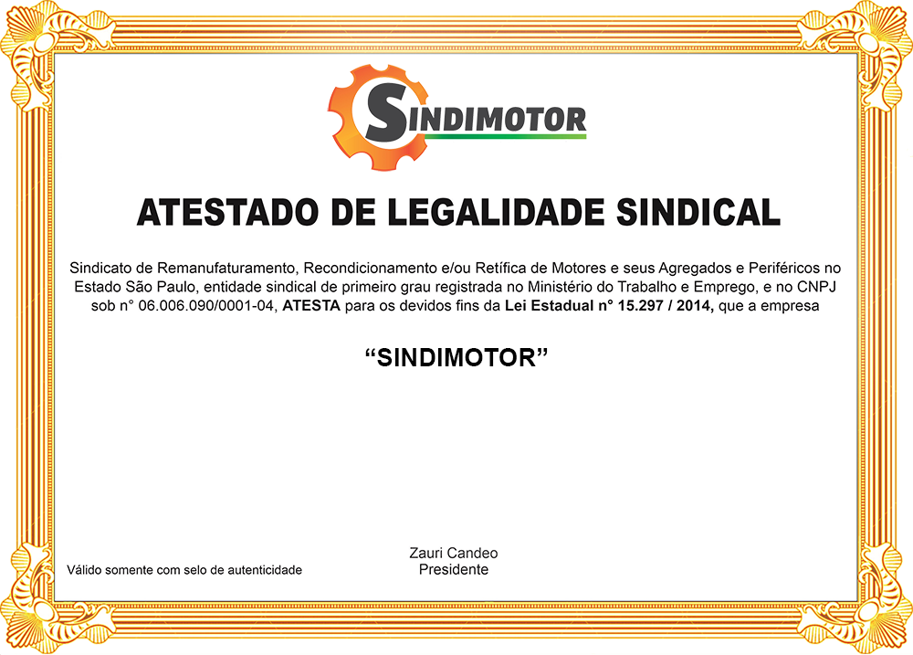 Atestado de Legalidade Sindical